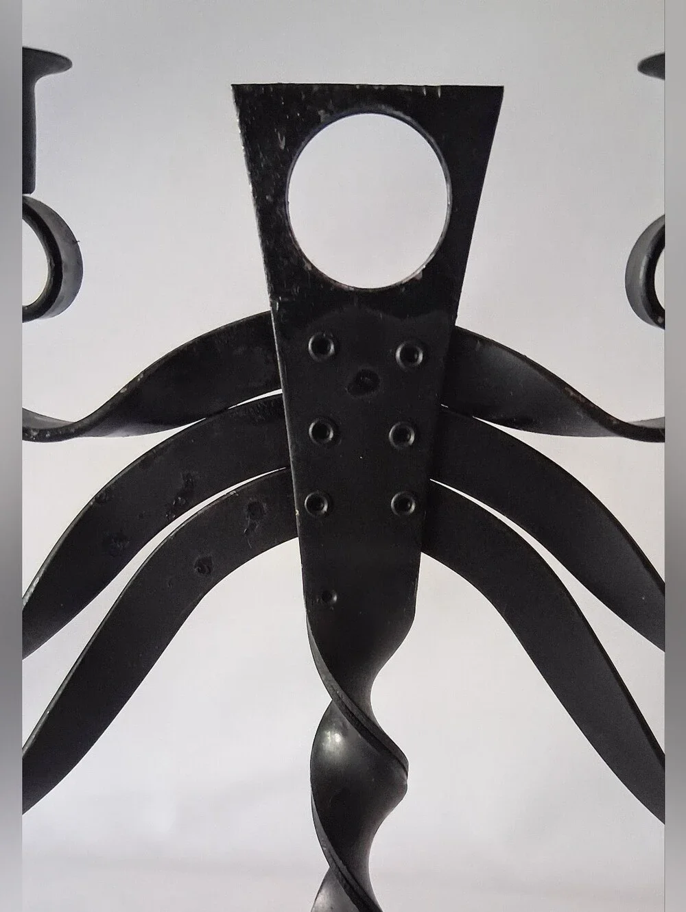 1966 RUBEL Hand Forged Iron Brutalist 6 Candle Holder OOAK Piece